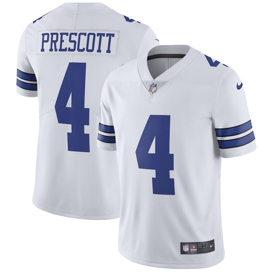 Men Dallas Cowboys #4 Dak Prescott Nike White Vapor Untouchable Limited Player NFL Jersey